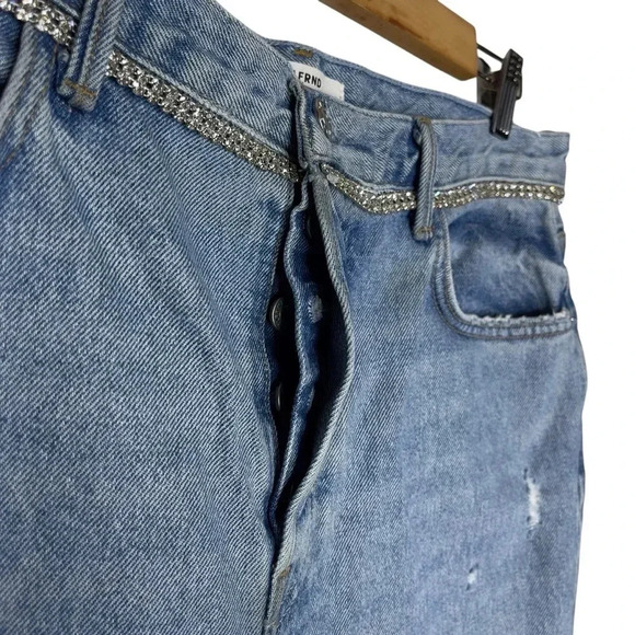 GRLFRND Karolina  Embellished High Rise Button-Fly Skinny Denim Jeans Size 31 - Picture 11 of 16